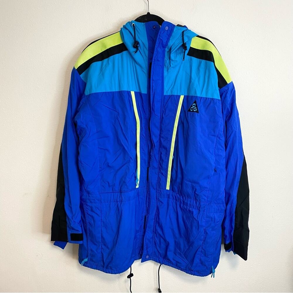 Vintage Nike ACG Cerro Torre Anorak Jacket Coat Colorblocked Blue
